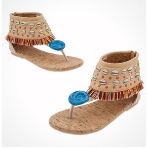 Moana Costume Shoes Sandals Princess Dress Up Girls 9 / 10 New Disney Store